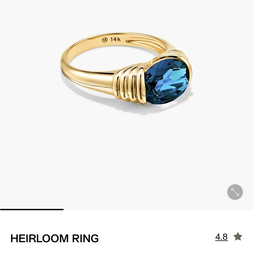 Mejuri Gold Ring with Deep Blue Oval Stone